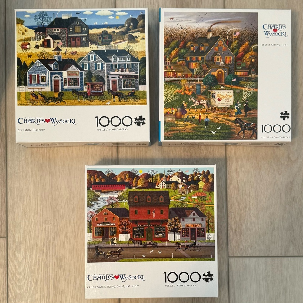 Buffalo Games Jigsaw Puzzles – Bundle of 3 Charles Wysocki